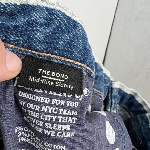 [Blank NYC] The Bond Mid-Rise Striped Colorblock Skinny Leg Denim Jeans - Picture 12 of 15